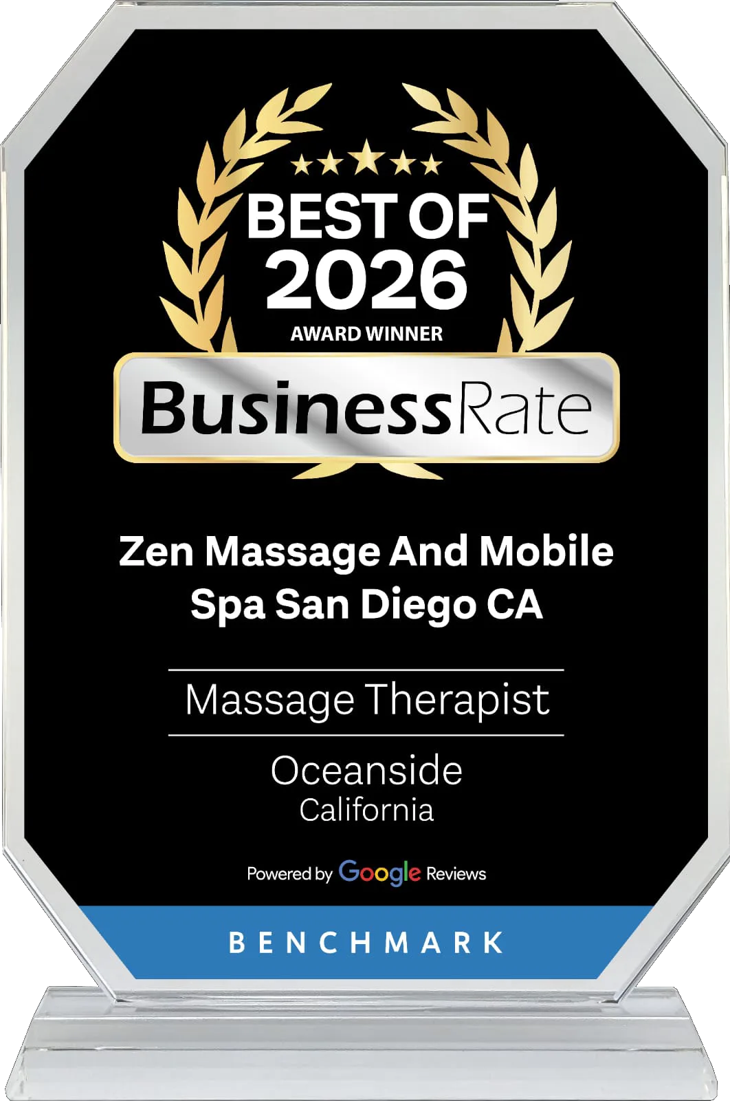 Zen Mobile Spa award for excellence in mobile massage and spa services